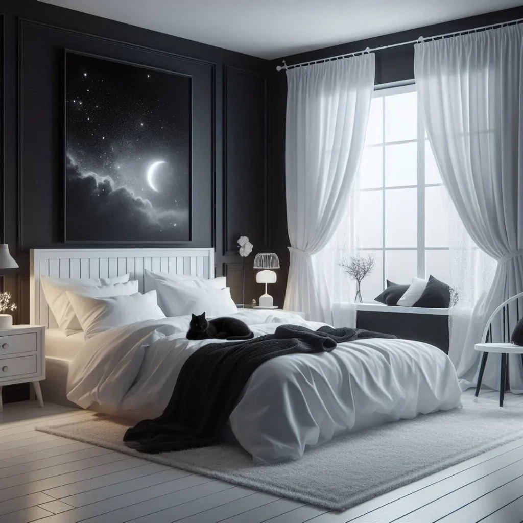 Black White Contrast Bedroom