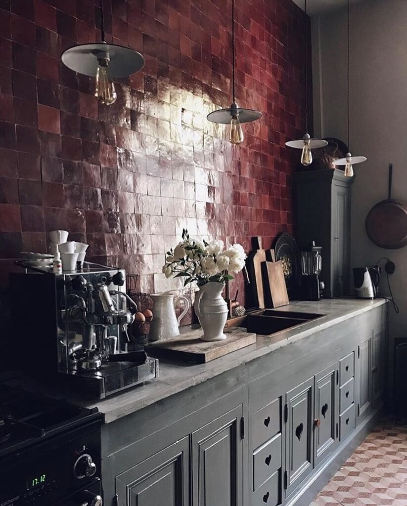 Dark Green Practical Kitchen