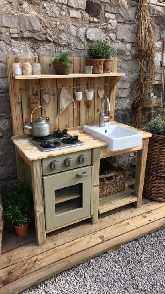 Branded Pine Mud Kitchen with Extra Counter Space