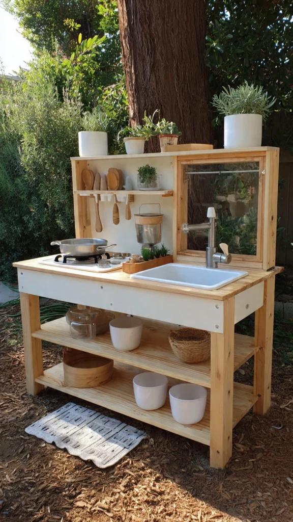 Minimalist Mud Kitchen with Clear Back Panel
