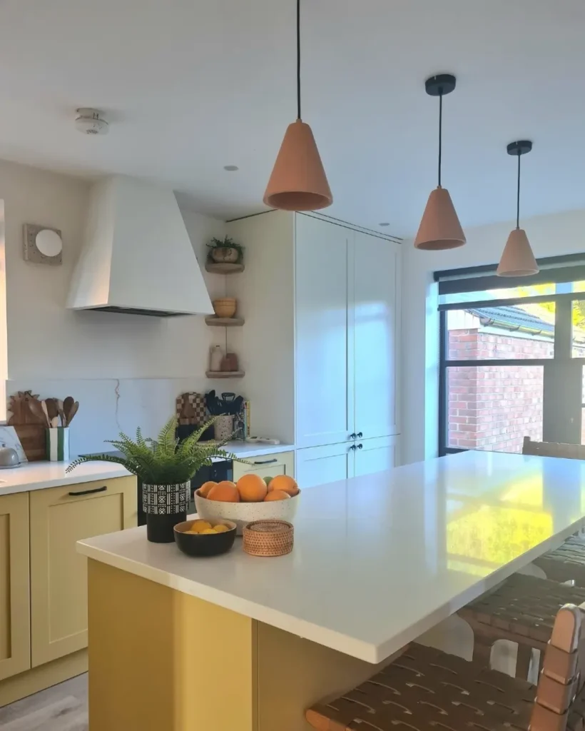 Bright Butter Yellow Kitchen with Earthy Accents