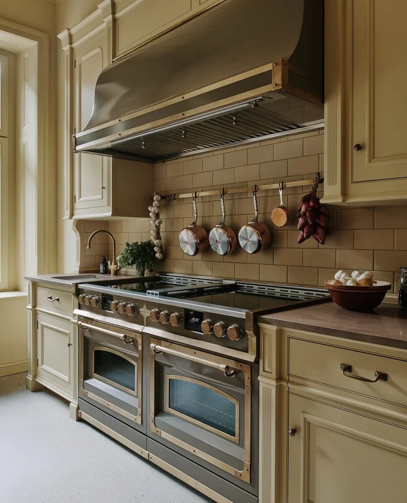 Gourmet Butter Yellow Kitchen with Chef’s Range