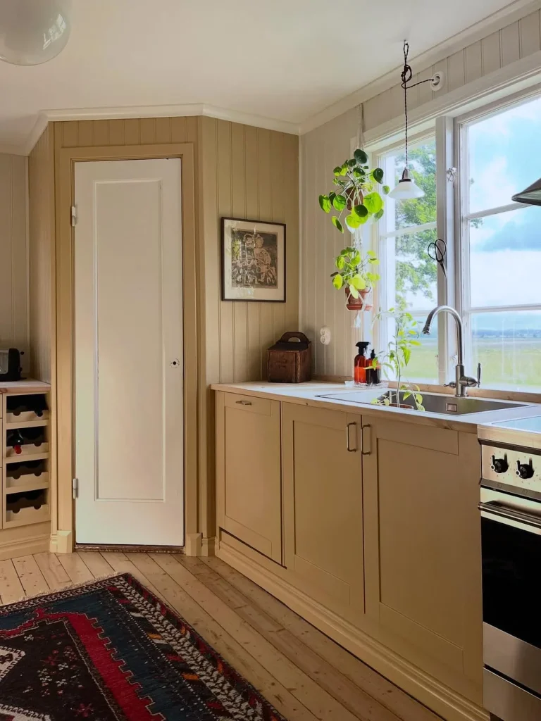 Light-Filled Butter Yellow Kitchen with Scenic Views