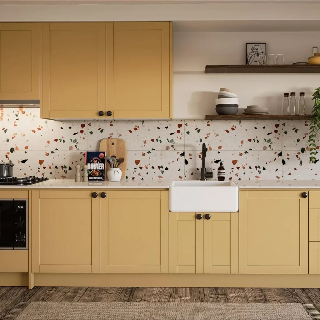 Terrazzo Butter Yellow Kitchen with Bold Personality