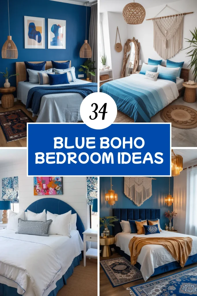 Blue Boho Bedroom Ideas