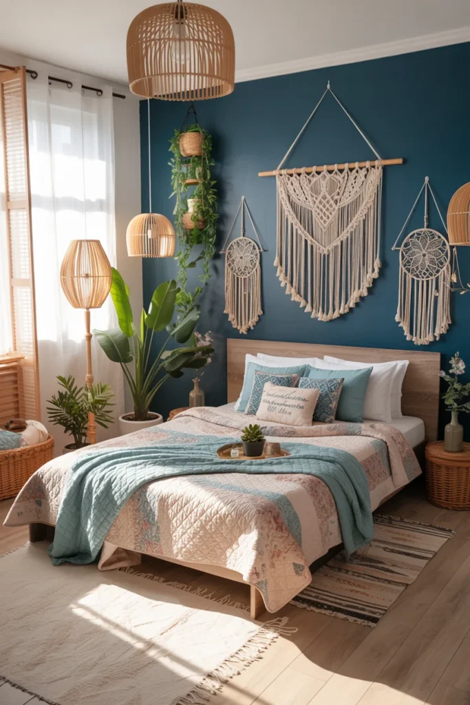 Blue Boho Bedroom