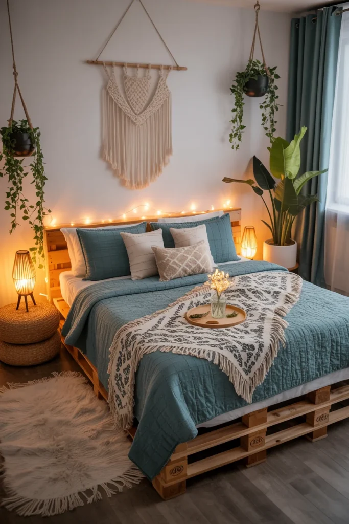Blue Boho Bedroom
