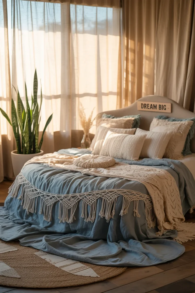 34 Blue Boho Bedroom Ideas That Feel Calm and Stylish