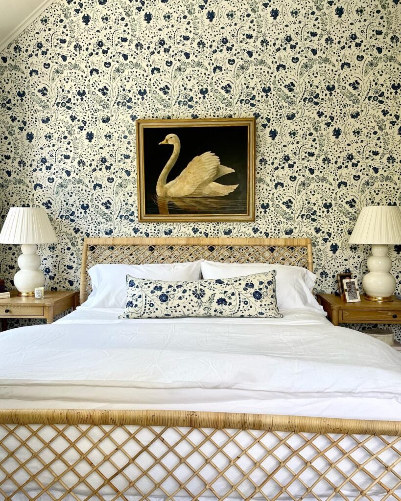 Blue Floral Statement Wall