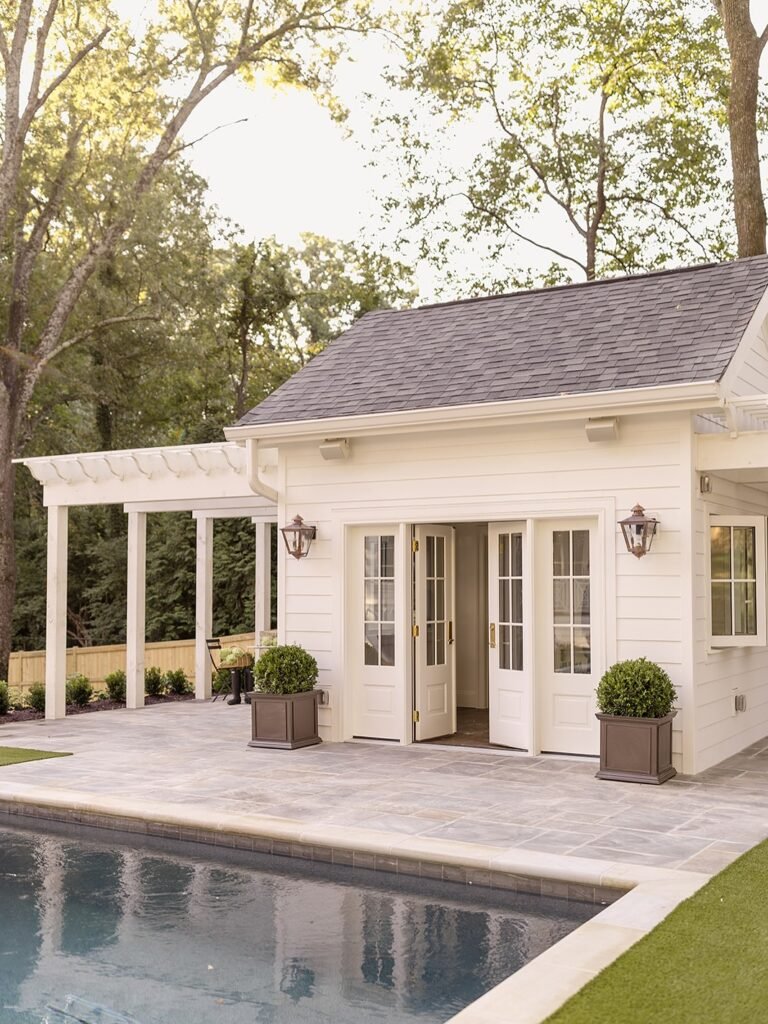 Classic White Pool Cottage