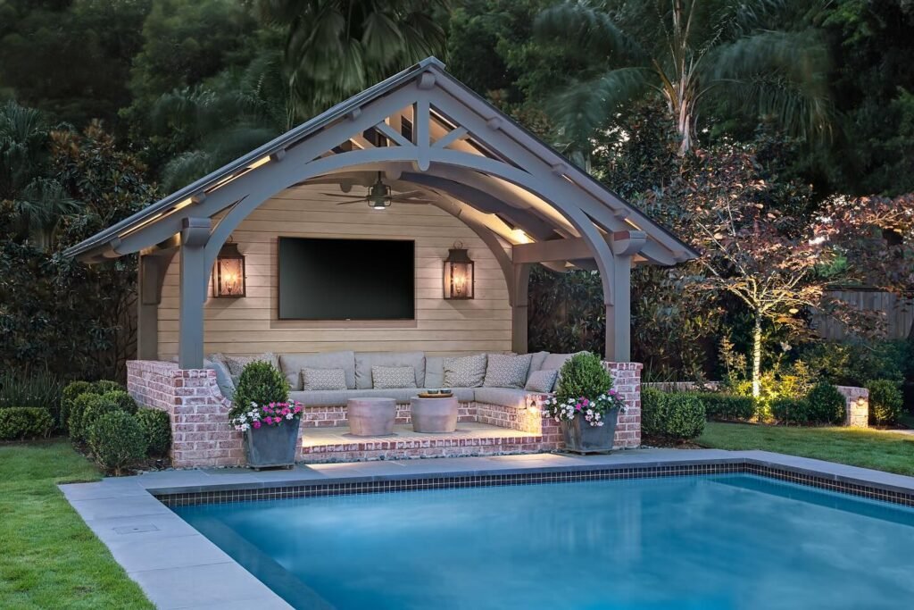 Cozy Evening Pool Cabana