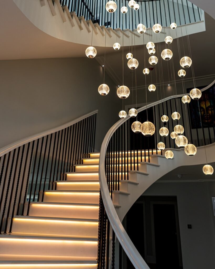 Dramatic Curved Staircase