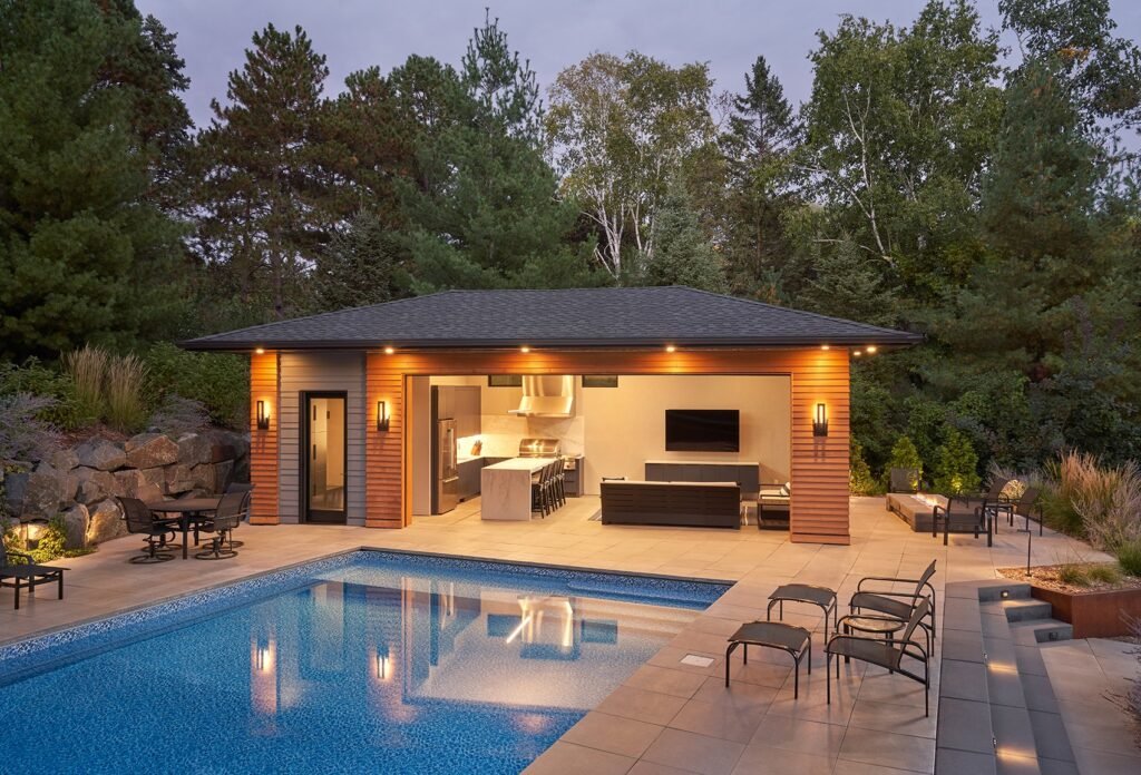 Entertainer’s Poolhouse with Open Kitchen