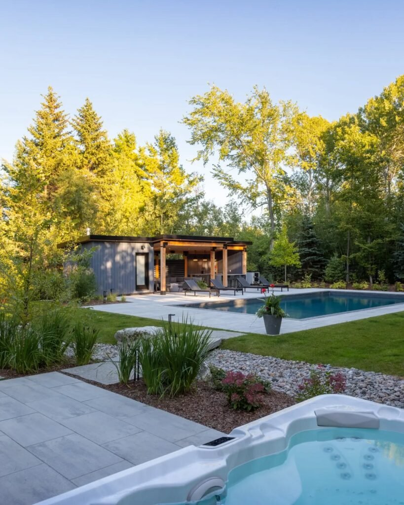 Forest-Framed Modern Poolhouse