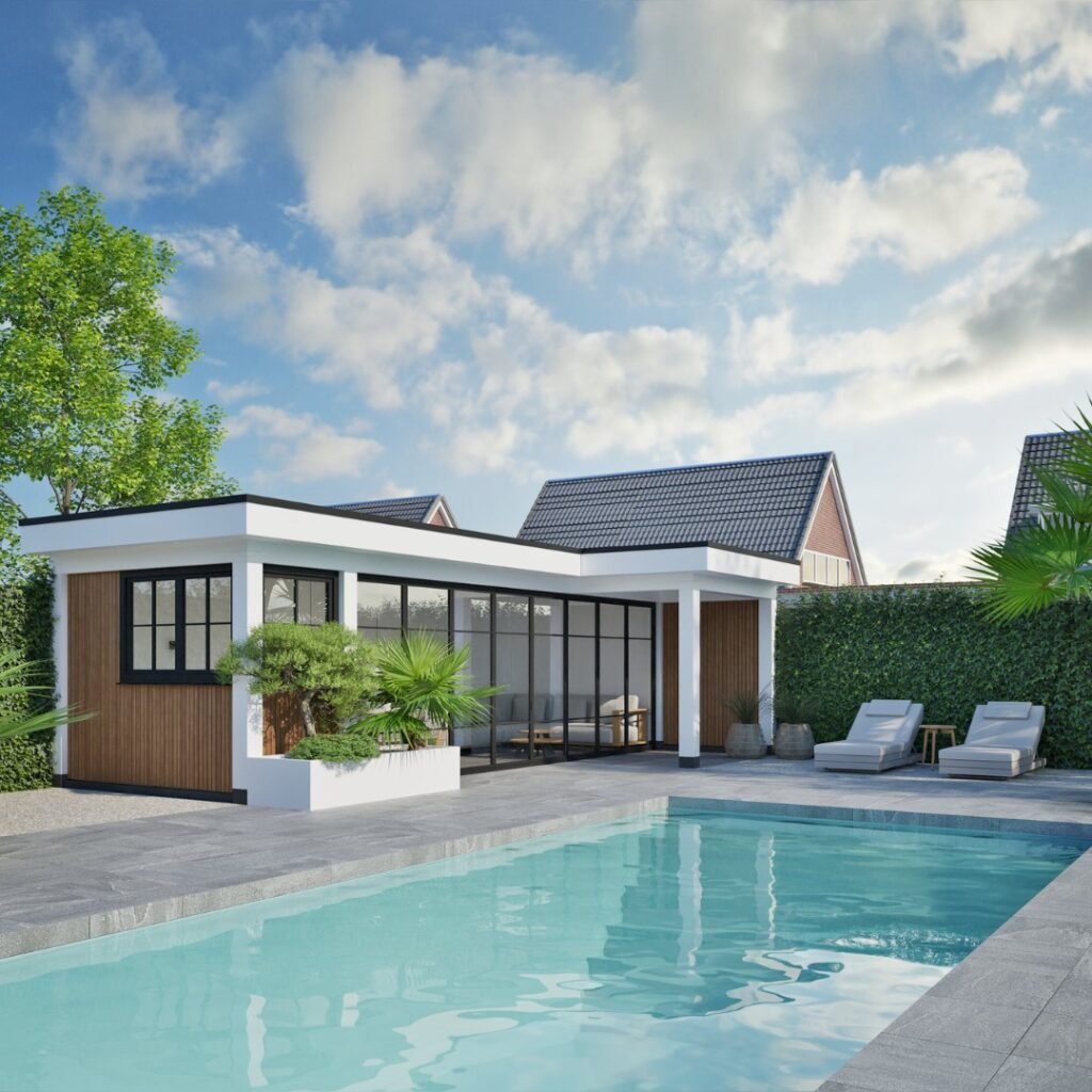 Modern Glass Poolhouse