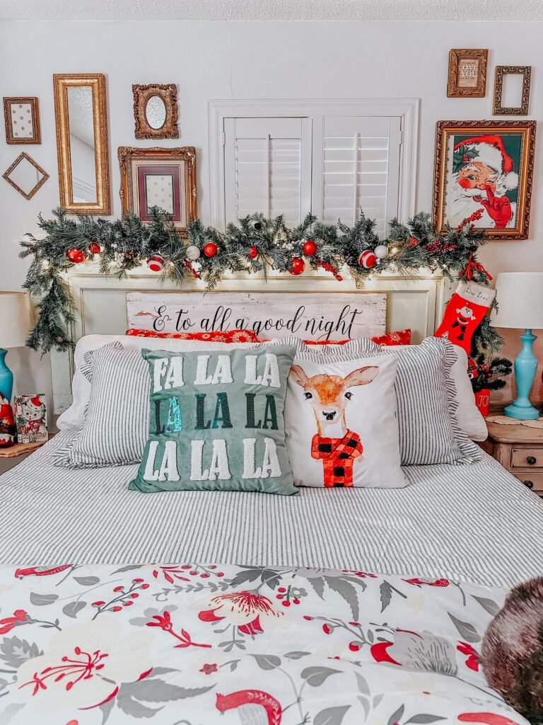 Playful Farmhouse Holiday Bedroom