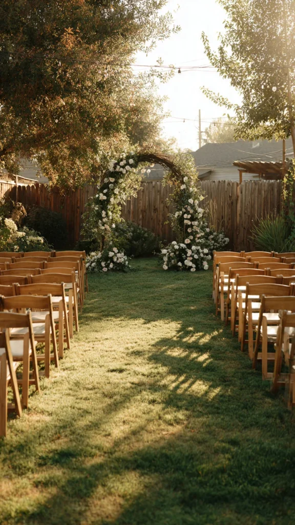 Backyard Garden Arch Ceremony