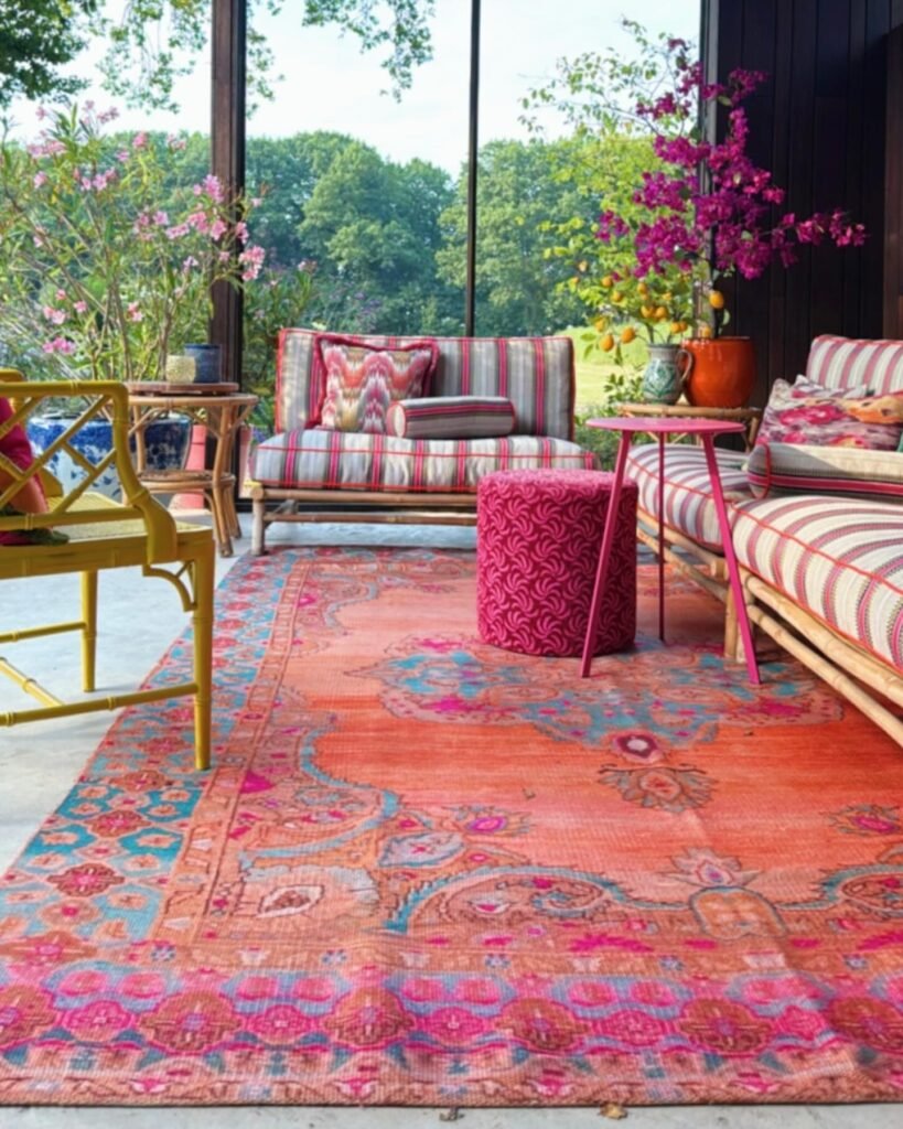 Bright Vintage Patio Rug