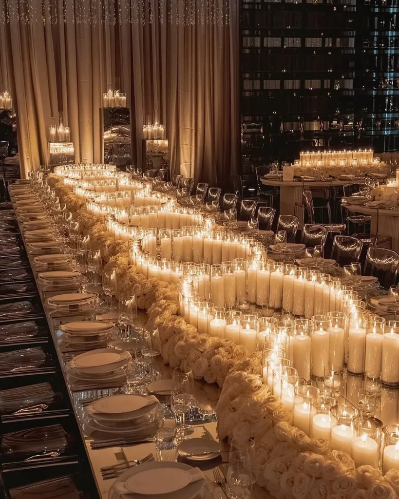 Candle Filled Table Runner