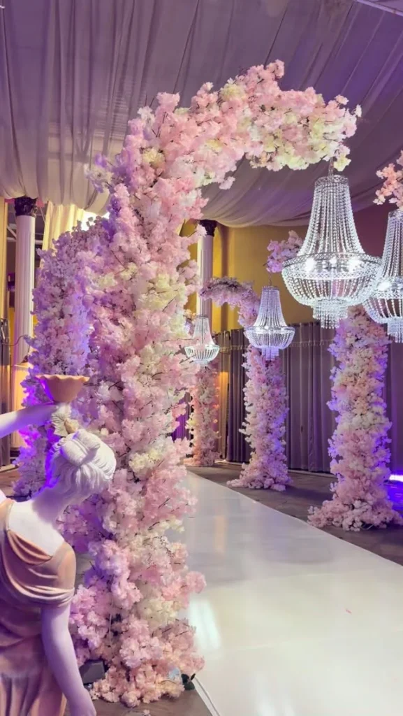 Cherry Blossom Chandelier Walkway