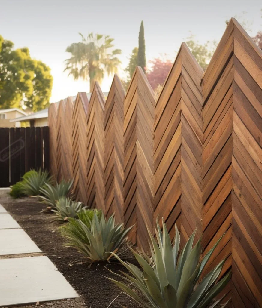 Chevron Wood Fence Design