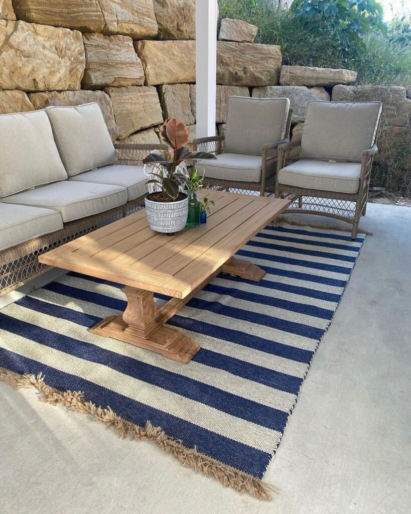 Classic Striped Patio Rug