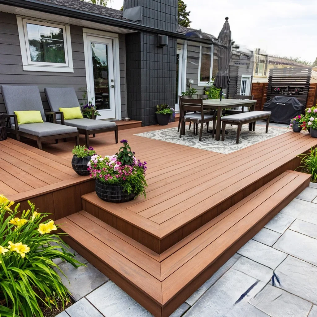 Clean Step-Up Patio Deck
