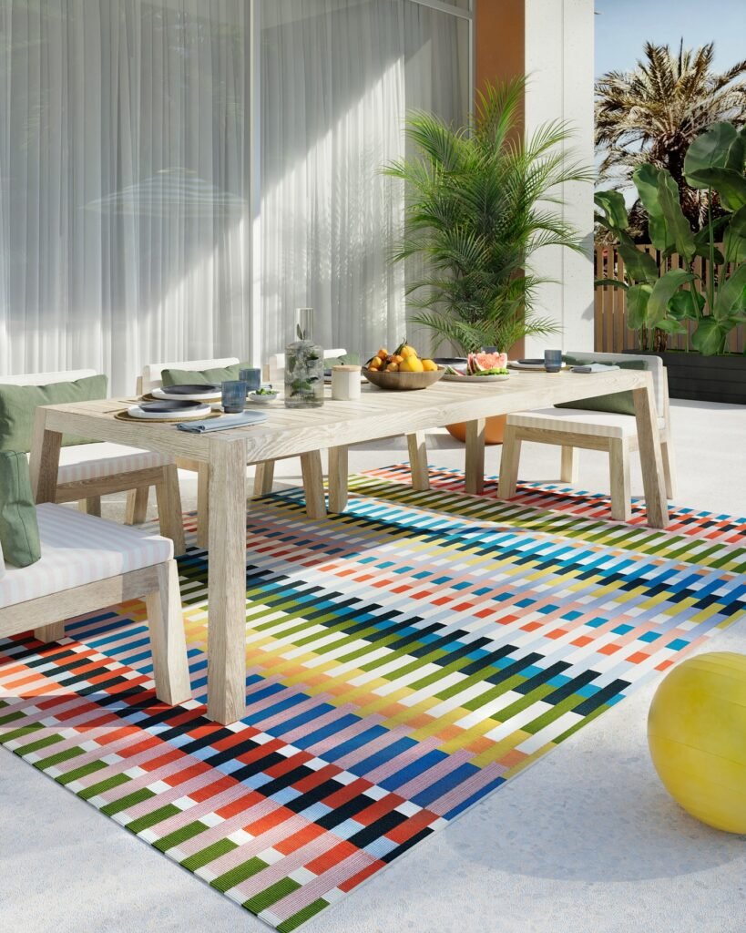 Color Block Dining Rug