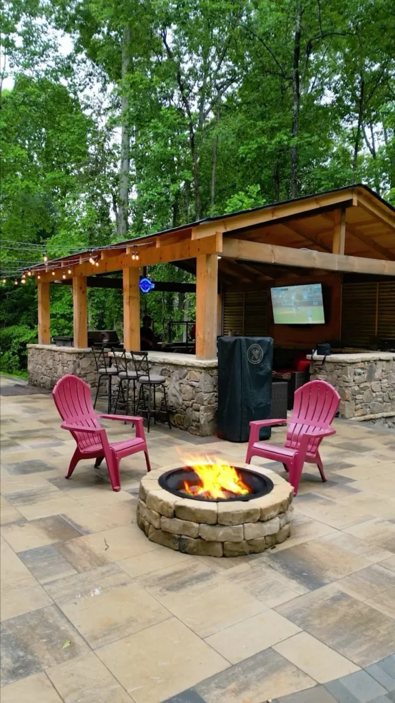 Covered Patio Fire Corner