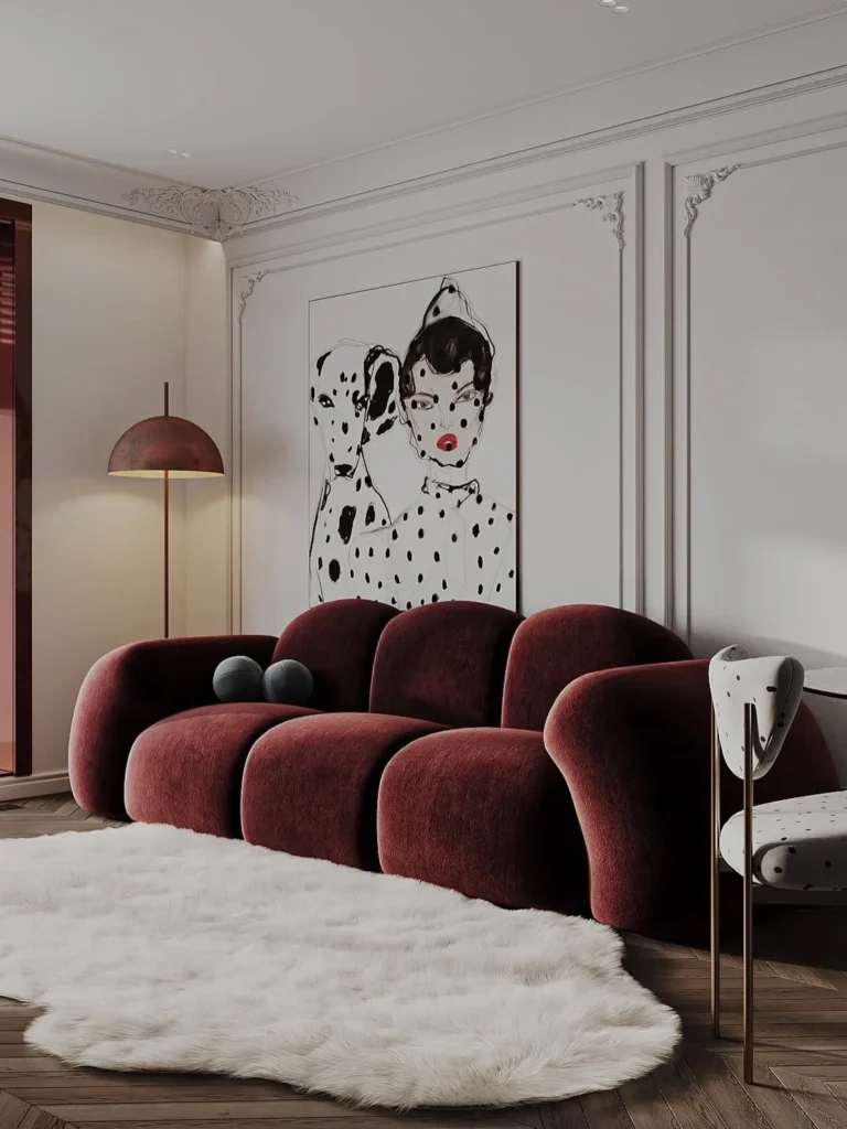 Dramatic Accent Red Sofa
