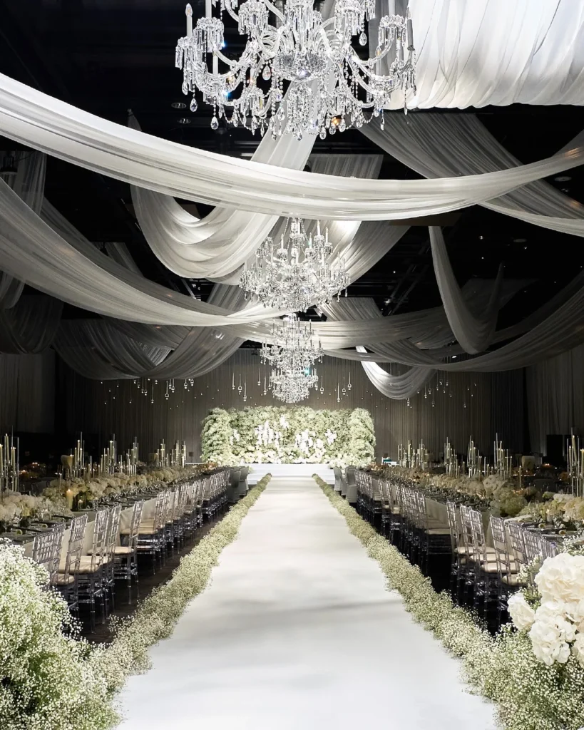Draped Ceiling Crystal Elegance