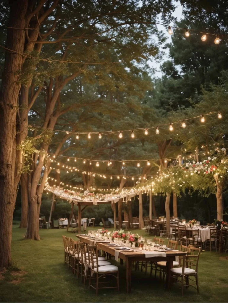 Evening String Light Dining