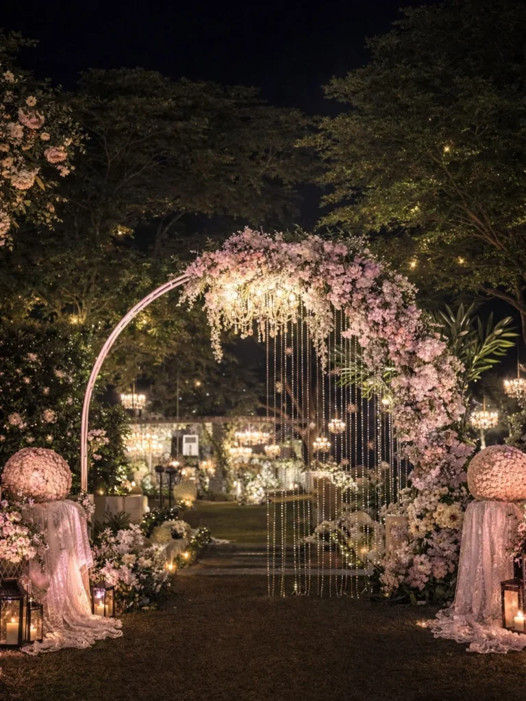Floral Arch Aisle Chandelier