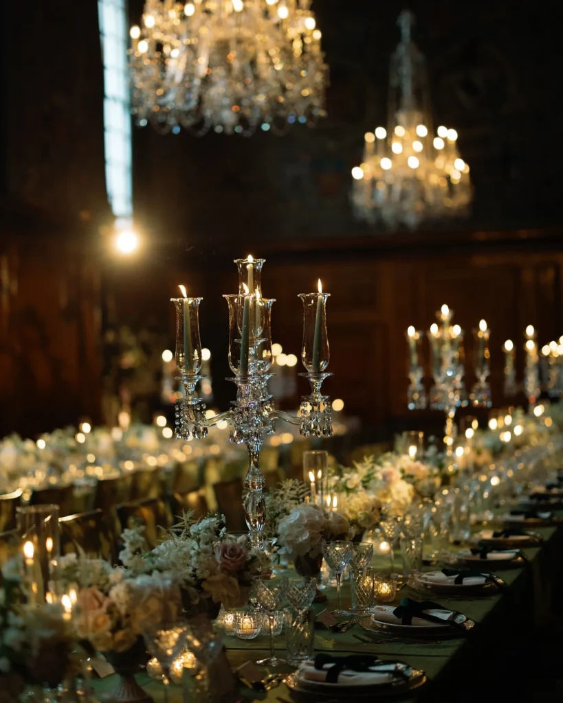 Floral and Candle Backdrop Table