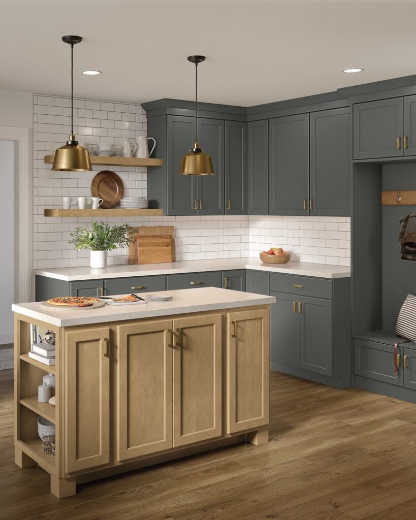 Gray With Brass Accents