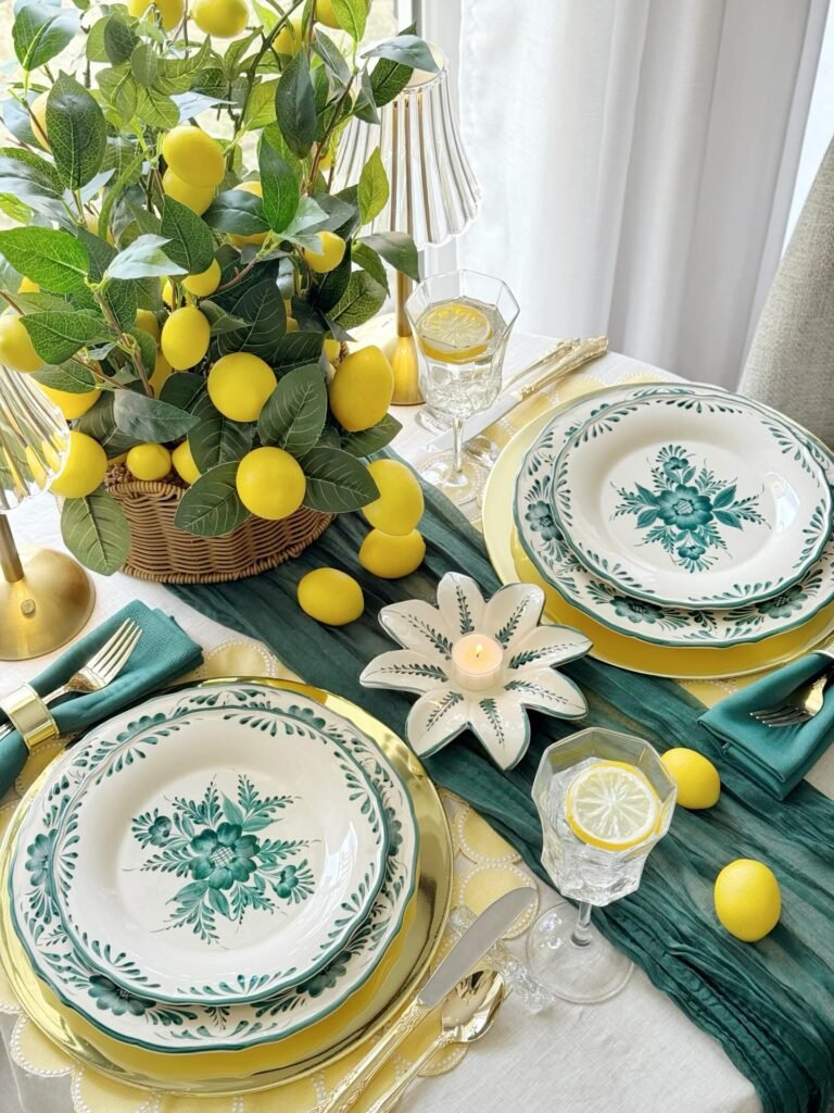 Green And Gold Lemon Table