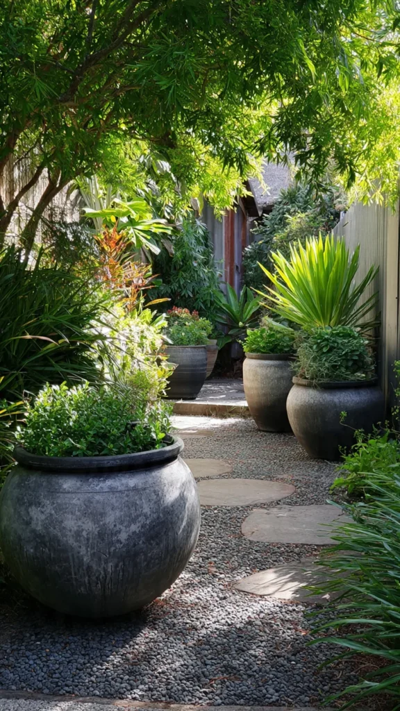 Lush Potted Garden Path