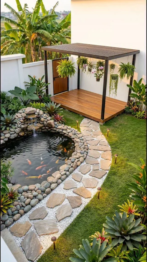Minimal Pergola Water Corner