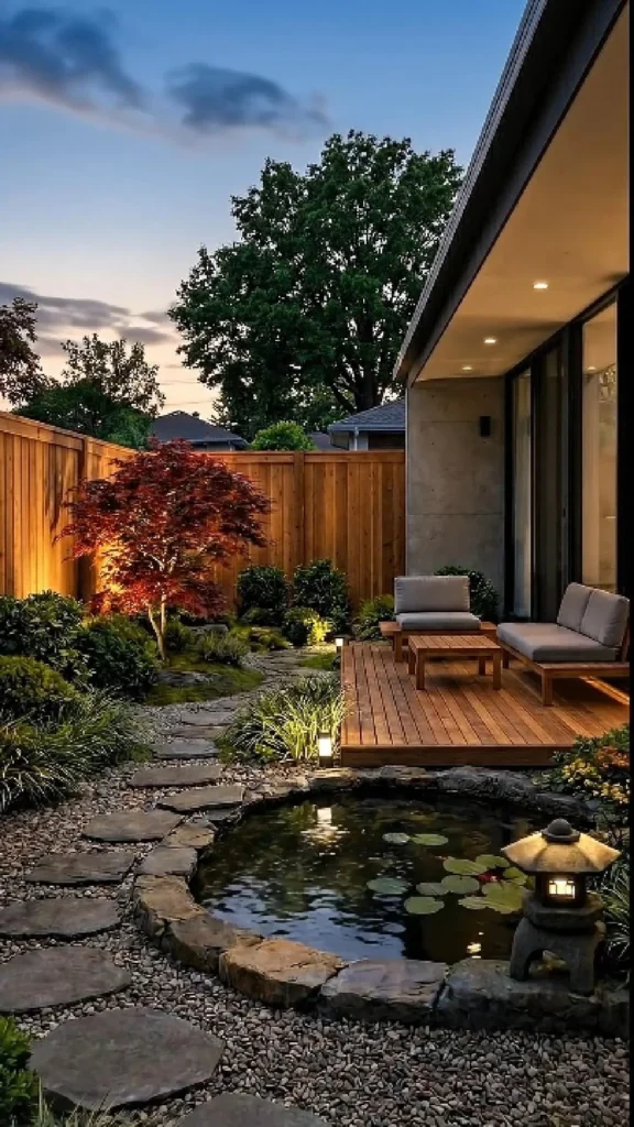Modern Patio Pond Retreat
