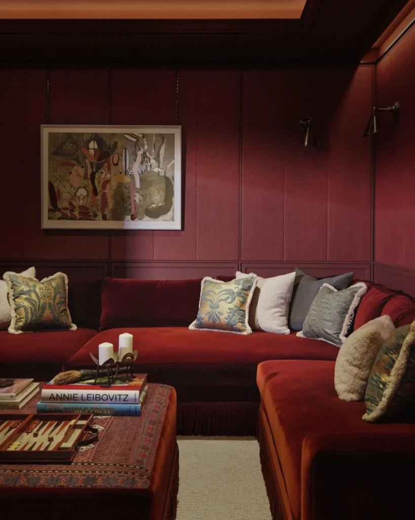 Moody Red Living Room