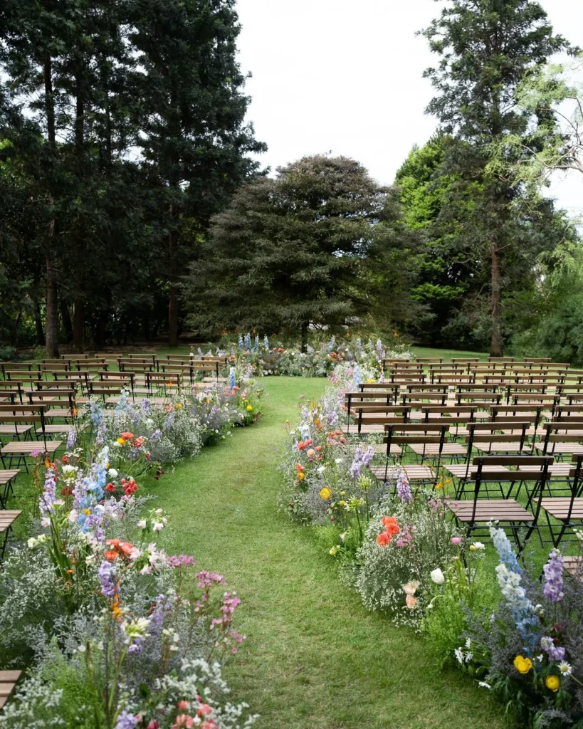 Natural Flower Aisle Path