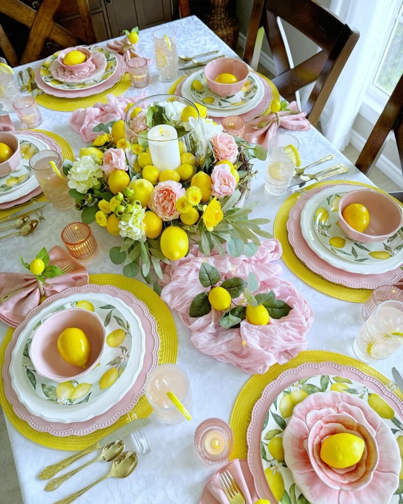 Pink Lemon Tablescape
