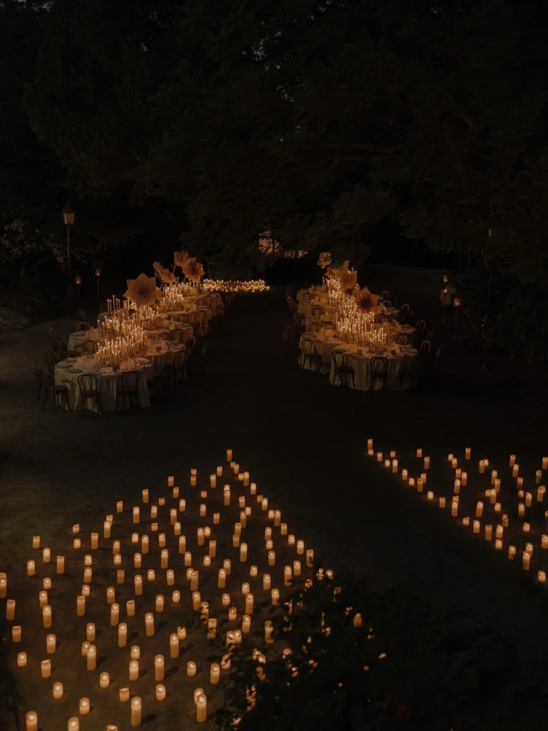 Rustic Draped Candle Dinner