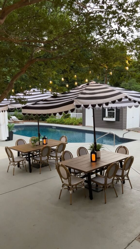 Shaded Pool Dining Area