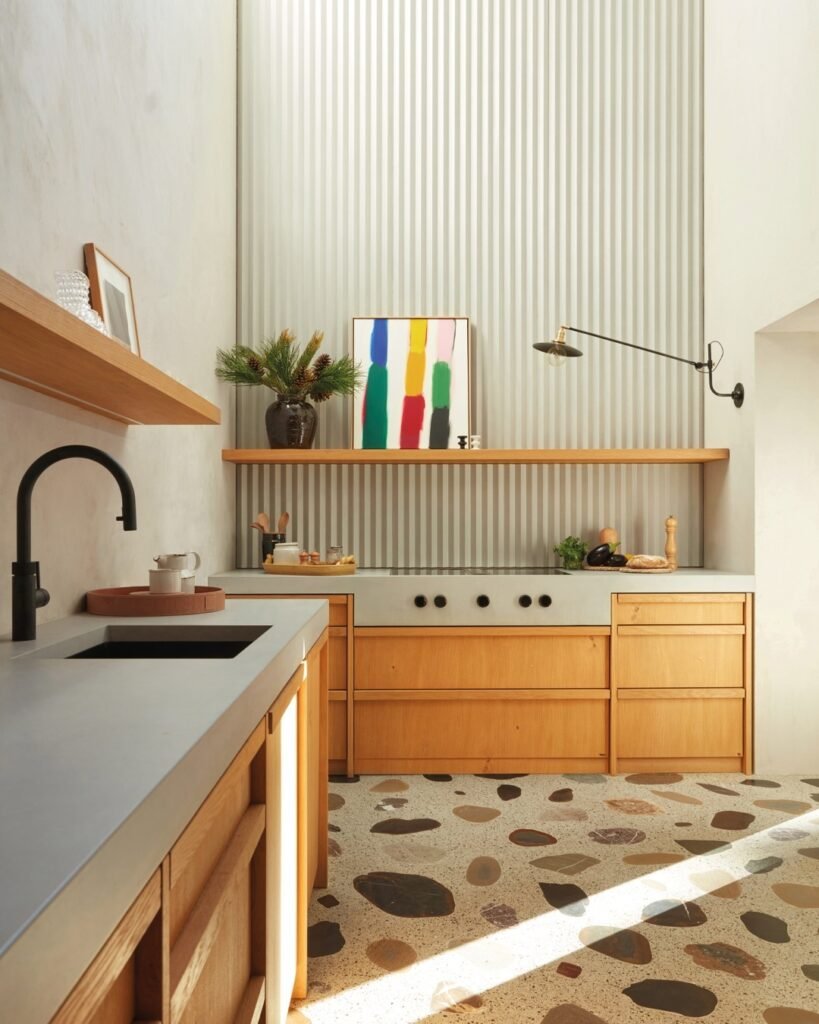 vvTextured Wall With Wood Base