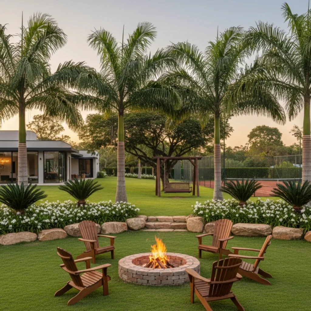 Tropical Backyard Fire Circle