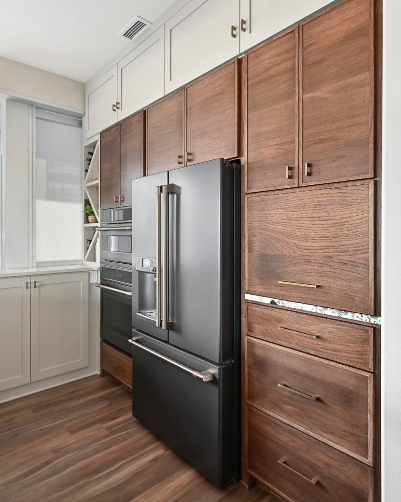 Two Tone Wood Cabinets