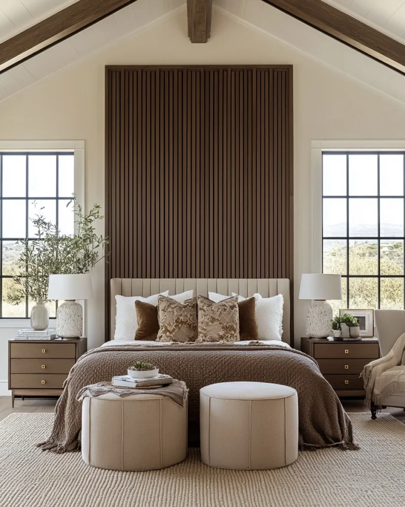 Vertical Wood Headboard Feature