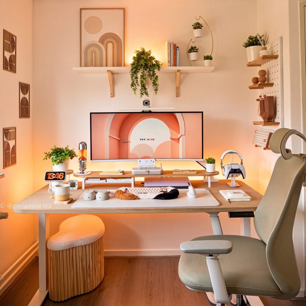 Warm Aesthetic Desk Setup