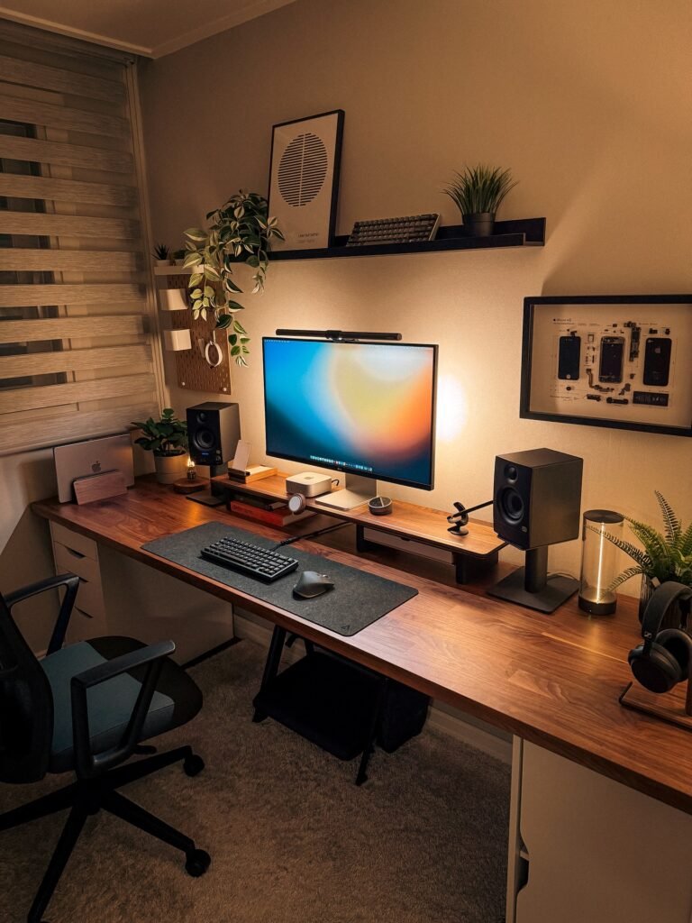 Warm Wood Workspace